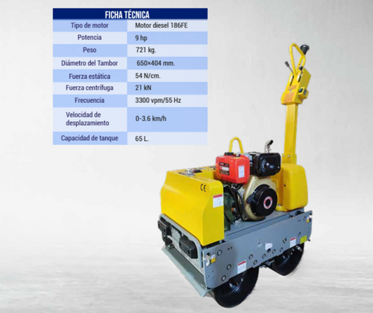 RODILLO COMPACTADOR DE 2 ROLAS PETROLERO